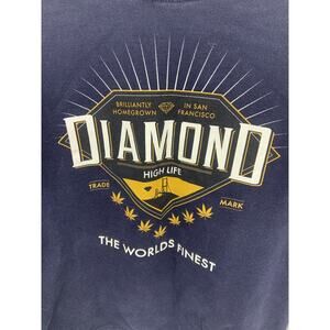 Diamond Supply Co Crewneck Sweatshirt Navy Blue Diamond Graphic Y2K